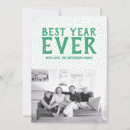 Started Best Year Ever New Year Foto Card | Grün Feiertagskarte