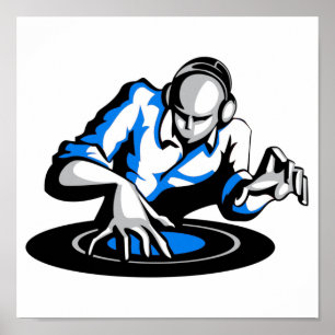 Starten Sie das Party von DJ Poster