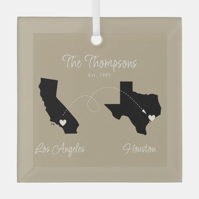 Starten Sie den Staat Family Move Ornament Aus Glas (Vorderseite)