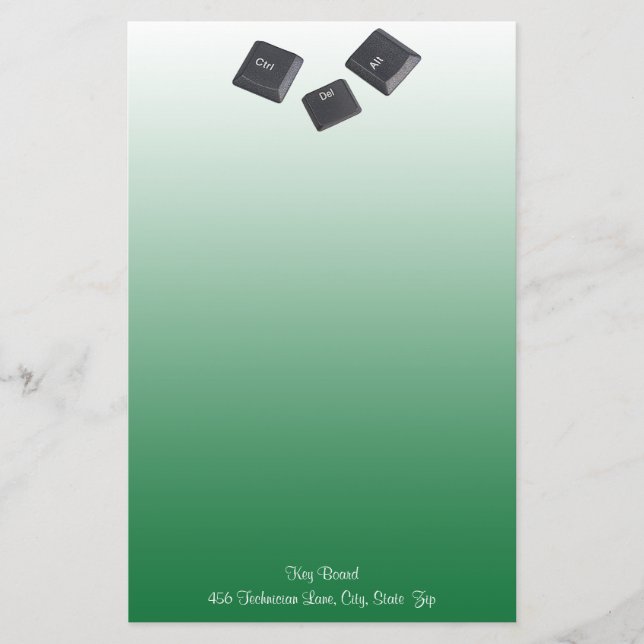 Starten Sie die PC-Tasten über grüne benutzerdefin Briefpapier (Vorderseite)