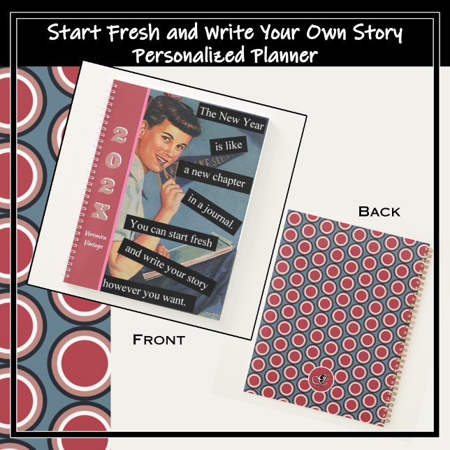 Starten Sie Ihr nächstes Vintages Kapitel Personal Planer (Vintage aesthetic daily planner. new Year is like a new chapter in a journal. You can start fresh.)