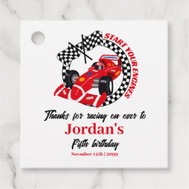 Starten Sie Ihre Motoren Red Race Car jedes Alter  Geschenkanhänger