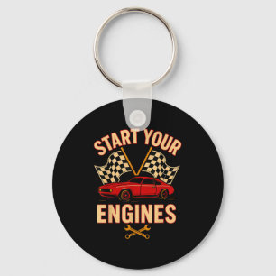 Starten Sie Ihre Motoren Veteranen-Mechanik-Flagge Schlüsselanhänger
