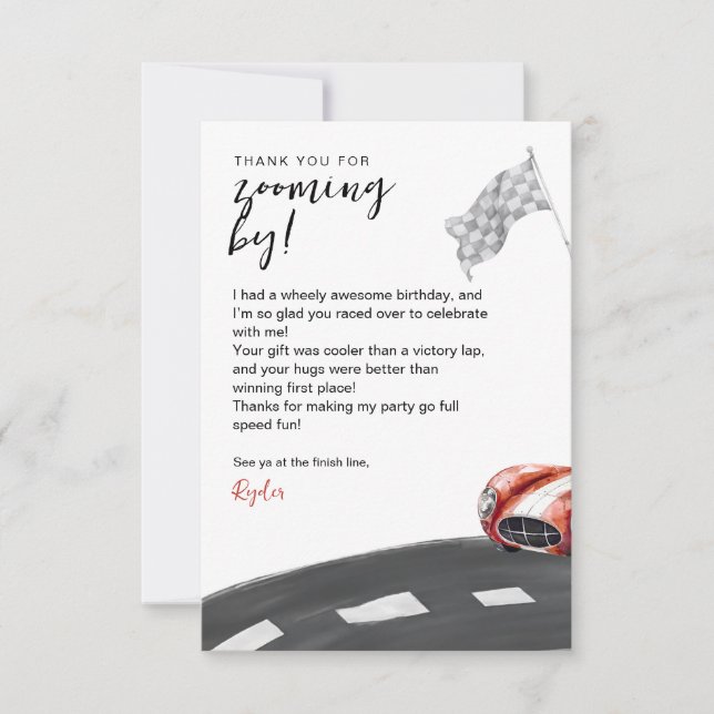 Starten Sie Ihren Motor Geburtstag  Dankeskarte (Vorderseite)