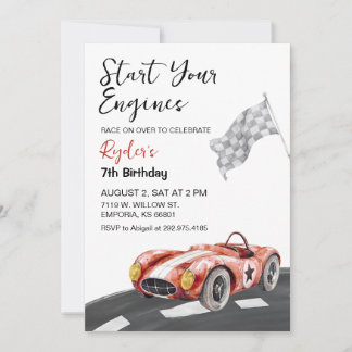 Starten Sie Ihren Motor jeden Geburtstag. Einladung