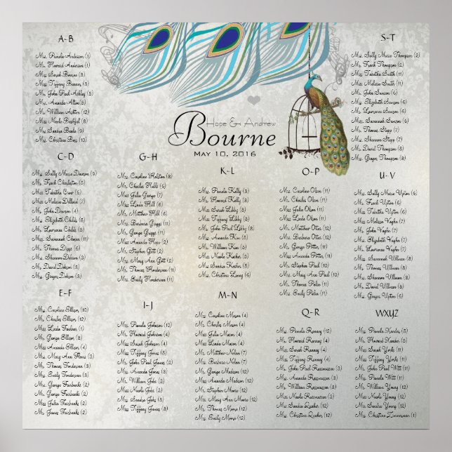 Startet bei $13.20 Seating Chart 12 Tische Poster (Vorne)