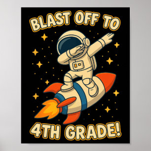 Startet durch 4. Klasse Rakete Dab Weltraum Coole  Poster