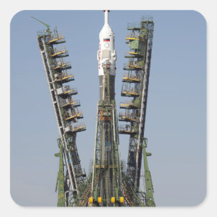 Startgerüste werden angehoben quadratischer aufkleber