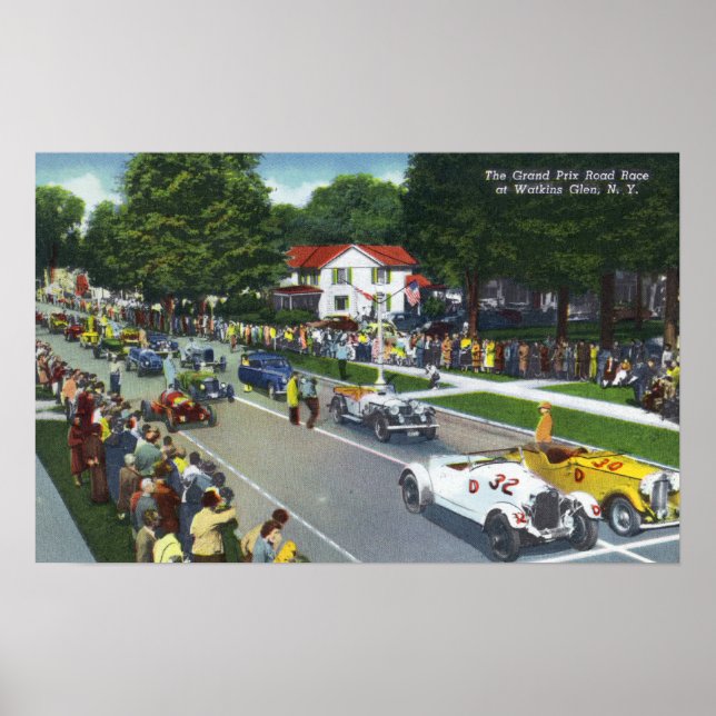 Startlinie beim Grand Prix Auto Race Poster (Vorne)