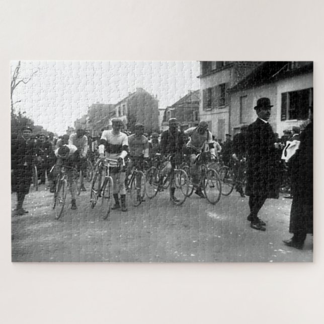 Startlinie der Paris-Roubaix-Radtouren 1908 Puzzle (Horizontal)