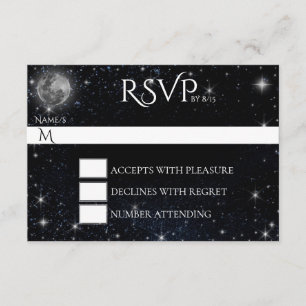 Startnacht mit Moon-RSVP-Karte RSVP Karte