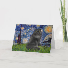 Startnight - Black Persian Cat Karte