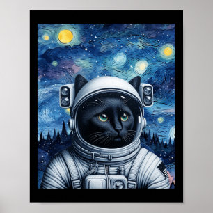 Startnight Kosmic Cat Astronaut Art Poster
