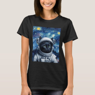 Startnight Kosmic Cat Astronaut Art T-Shirt