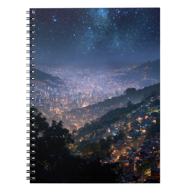 Startnight Over Glow City Notebook Notizblock (Vorderseite)