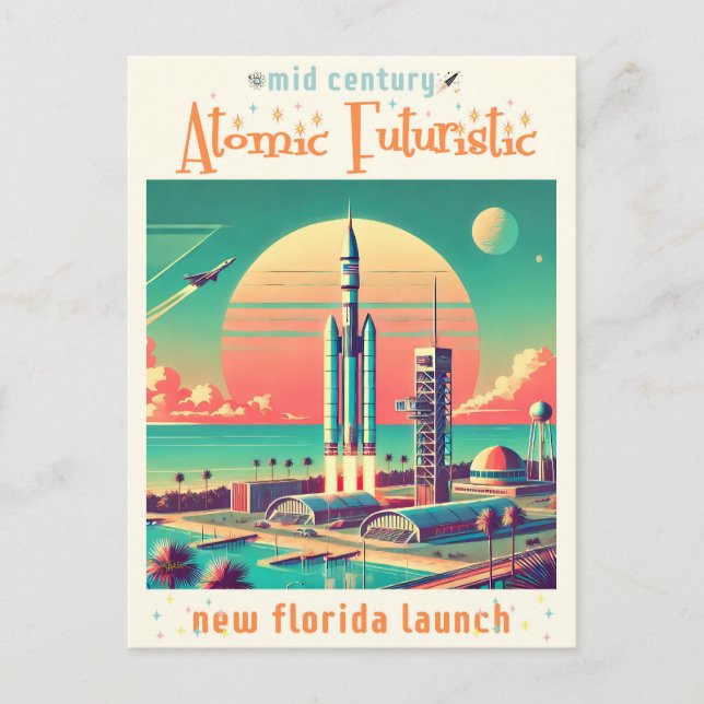 Startplatz für Atomfuturistic New Florida Postkarte (Vorderseite)