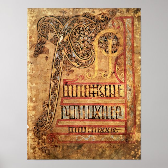 Startseite aus Lichfield Gospels, c.720 Poster (Vorne)