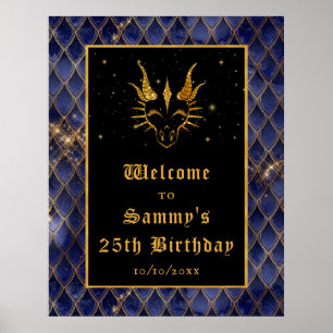 Startskala Gold Geburtstagsparty Poster
