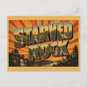 Starved Rock Illinois Sandstein-Schluchten Wasserf Postkarte