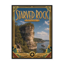 Starved Rock Illinois Vintage Art Deco Golden Age