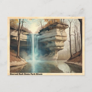 Starved Rock State Park Illinois Vintage Reise Postkarte
