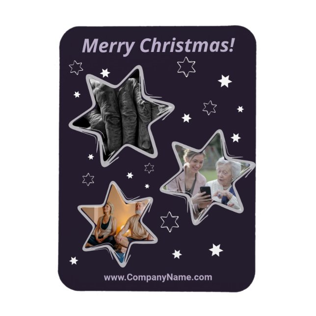 Stary Custom Senior Zuhause Care Fotos Weihnachten Magnet (Vertikal)