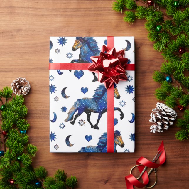 Stary Night Charismatic Tolting isländischen Pferd Geschenkpapier (Feiertagsgeschenk)