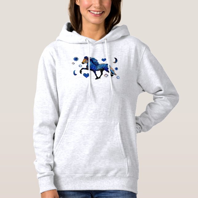 Stary Night Charismatic Tolting isländischen Pferd Hoodie (Vorderseite)