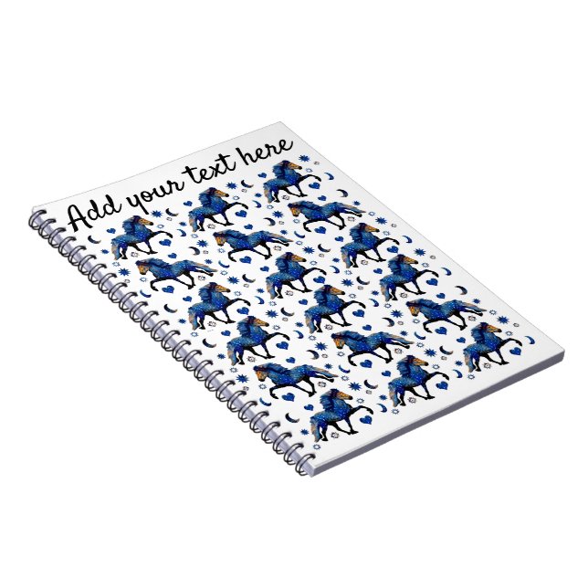 Stary Night Icelandic Pferd Notizblock (Rechte Seite)