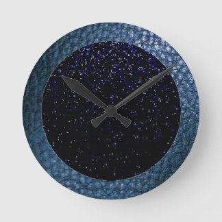 Stary Night Imitats Leather Wall Clock Runde Wanduhr