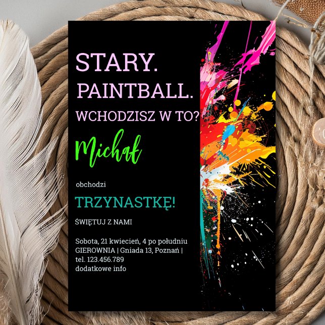 Stary, Paintball, wchodzisz w to? zaproszenie Einladung (Von Creator hochgeladen)