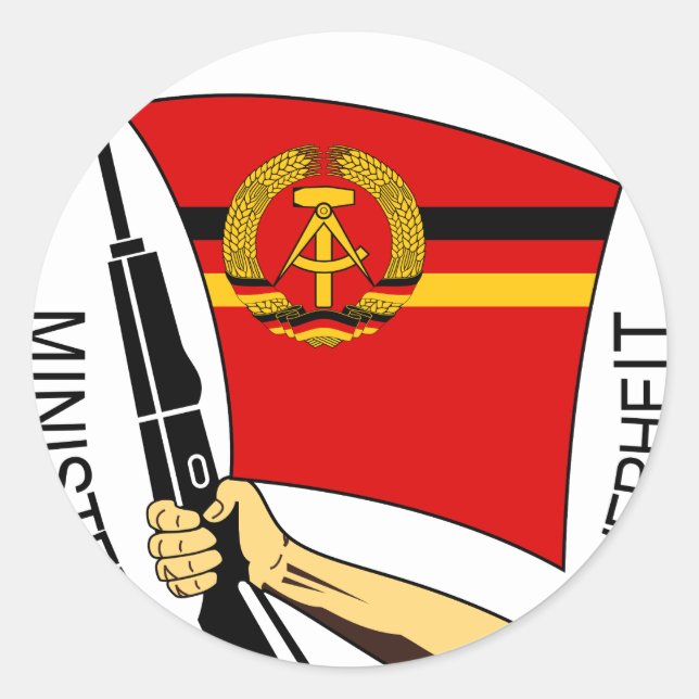 Stasi - DDR (Deutsche Demokratische Republik) Runder Aufkleber (Vorderseite)