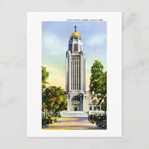 State Capitol Tower, Lincoln, Nebraska Postkarte