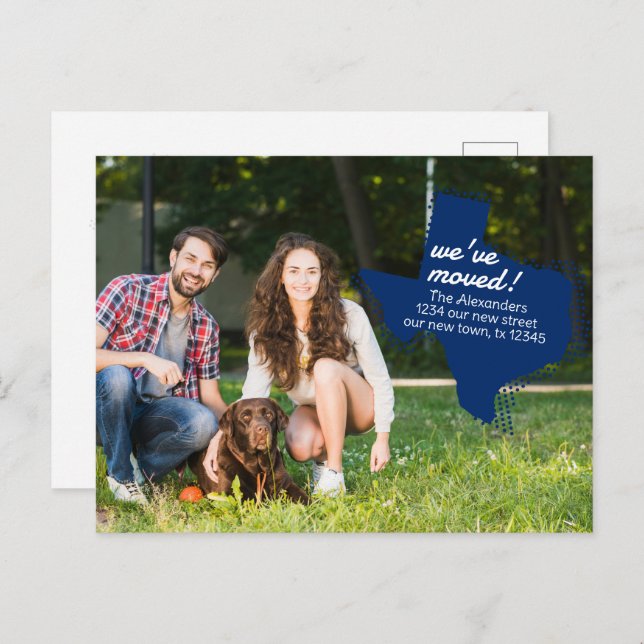 State Flag Blau wir bewegt haben - getönte Texas b Postkarte (Vorne/Hinten)