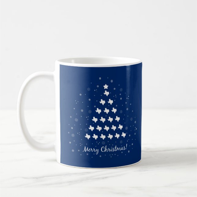 State Flag Blue Elegant Texas Weihnachtsbaum Kaffeetasse (Links)