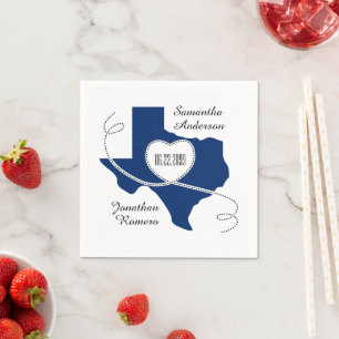 State Flag Blue Texas Curling Ribbon Hochzeitsdatu Serviette