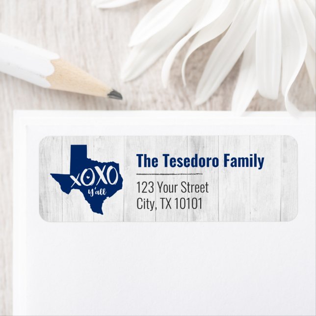 State Flag Blue XOXO, Y'all - Texas Staat Form (Insitu)