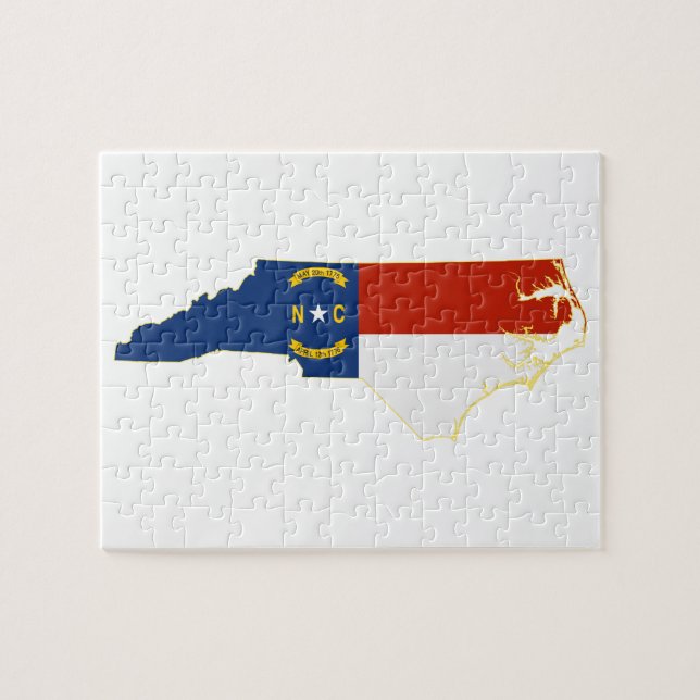 State Flag Map von North Carolina Puzzle (Horizontal)
