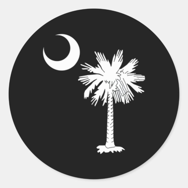 State Flag Palmetto Tree Crescent M Runder Aufkleber (Vorderseite)