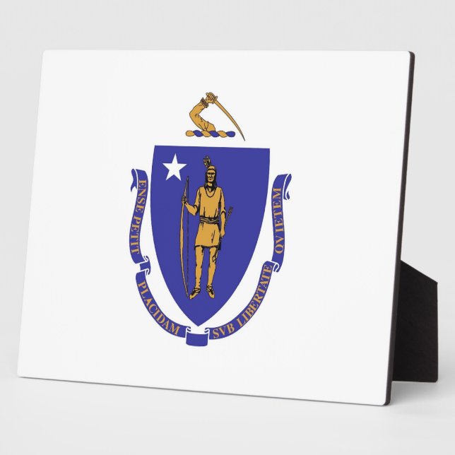 State Flag Plaque von Massachusetts Fotoplatte (Seite)