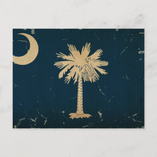 State Flag South Carolina VINTAG.png Postkarte