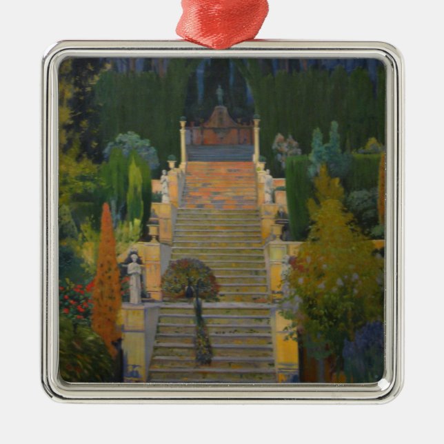 State Garden in Mallorca (von Santiago Rusiñol) Ornament Aus Metall (Vorne)
