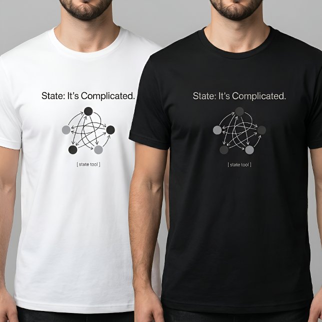 State Its Complicated Programmer Humor T-Shirt (Von Creator hochgeladen)
