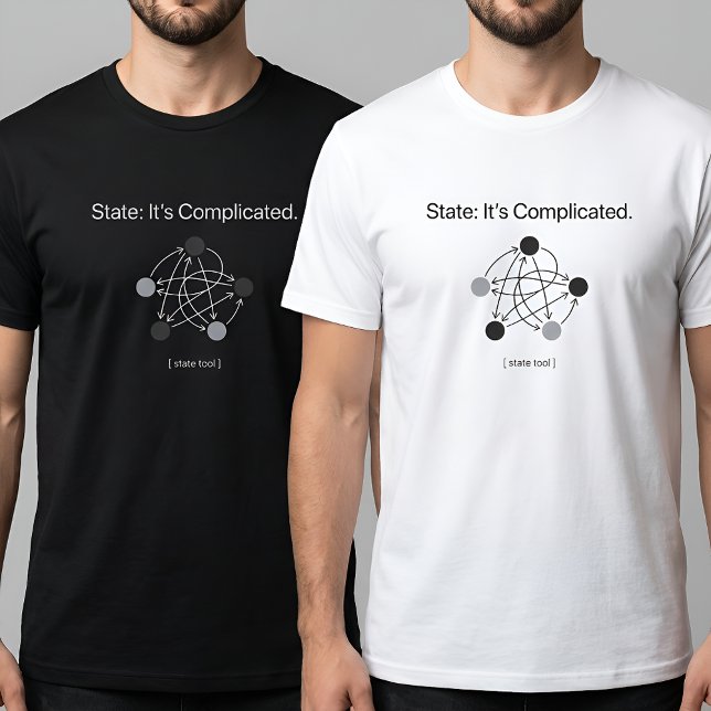 State Its Complicated Programmer Humor T-Shirt (Von Creator hochgeladen)