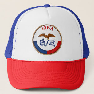 State of Iowa Flag Seal Trucker-Mütze Truckerkappe