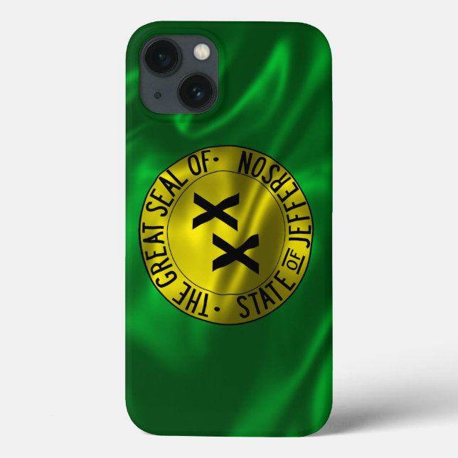 State of Jefferson Waving Flag iPhone Case (Rückseite)