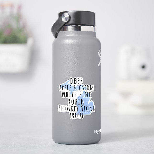 State of Michigan Symbols Vinyl Stickers Aufkleber (HydroFlask)