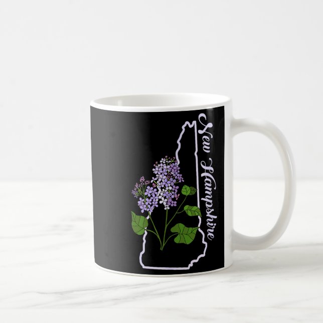 State Of New Hampshire Purple Lilac Flower  Kaffeetasse (Rechts)