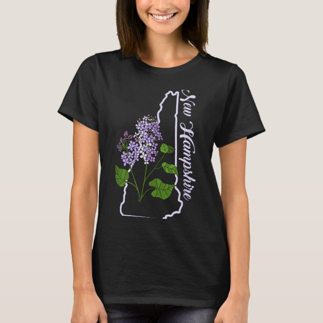 State Of New Hampshire Purple Lilac Flower  T-Shirt (Vorderseite)