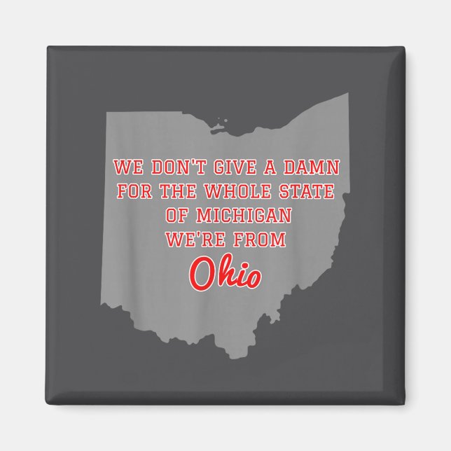 State Of Ohio We Don't Give A For Michigan  Magnet (Vorne)